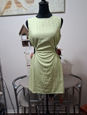 Princess Polly Light Green Sleeveless Cutout Mini Dress